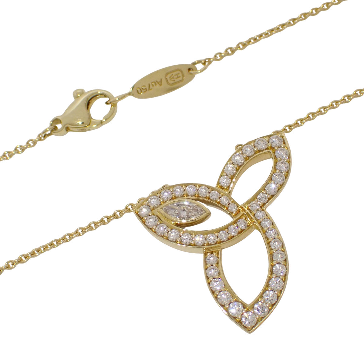 Lily Cluster Pendant Diamond Yellow Gold K18YG 8.2g