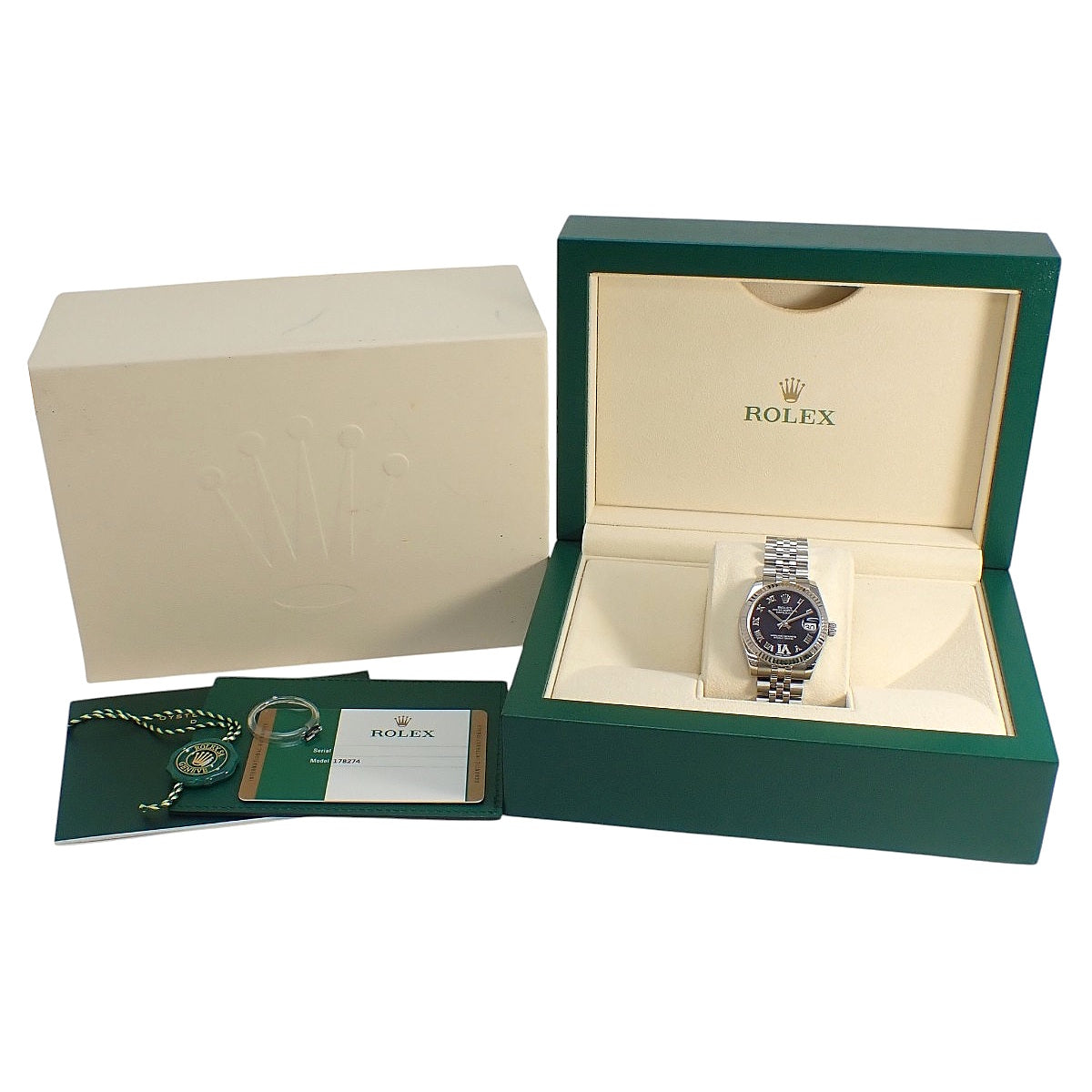 Datejust 31, Diamond Bezel, VI Diamond, 178274, WG/SS, Aubergine, Automatic, Ladies'