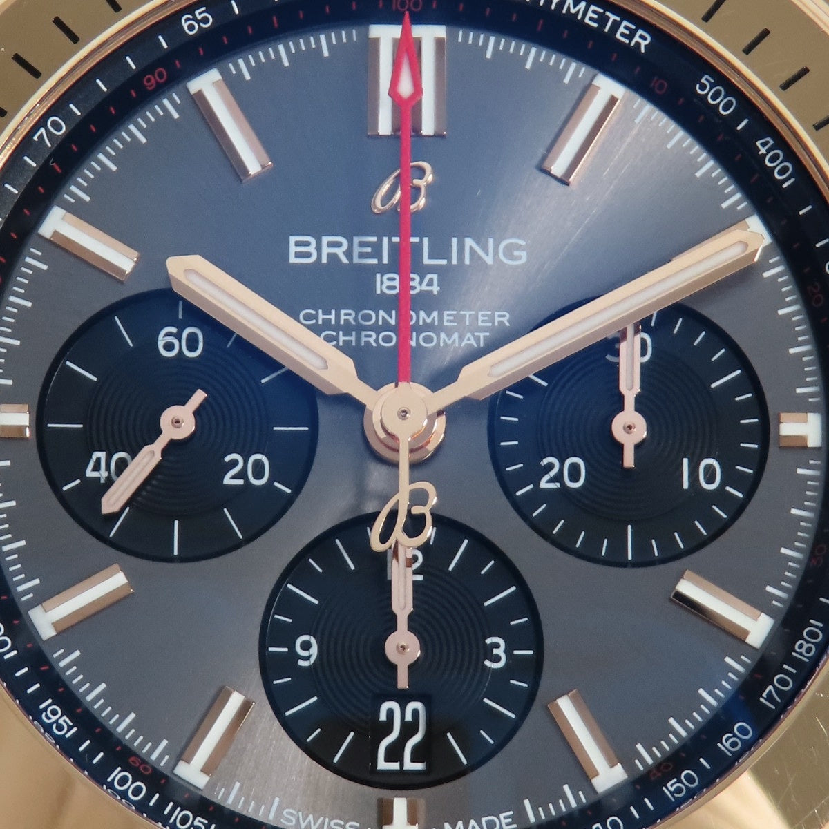 Chronomat B01 42 RB0134101B1S1 RG/Rubber Silver Automatic Men's
