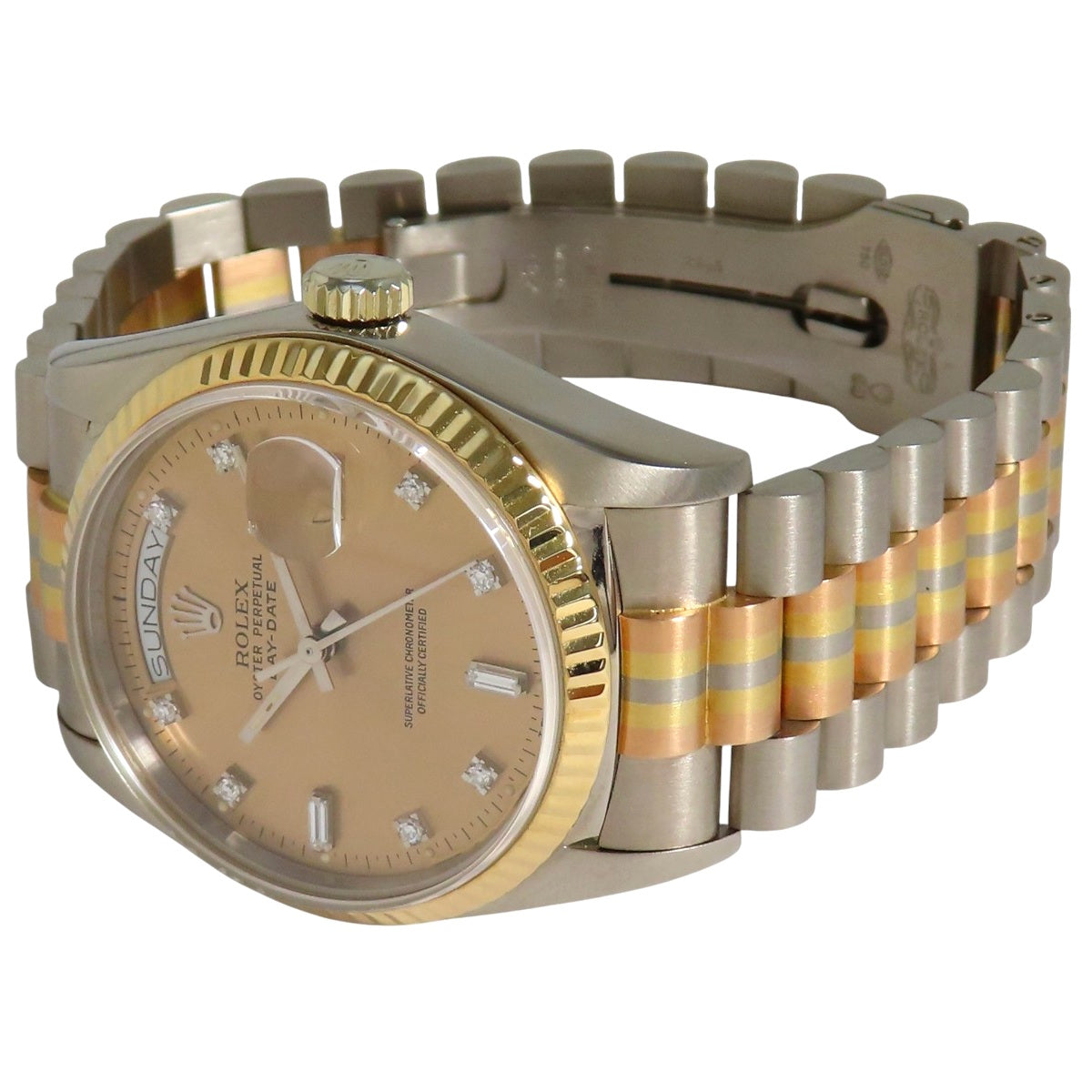 Day-Date Tridor 18039 (1986) WG/YG/PG Diamond Index Automatic Men's
