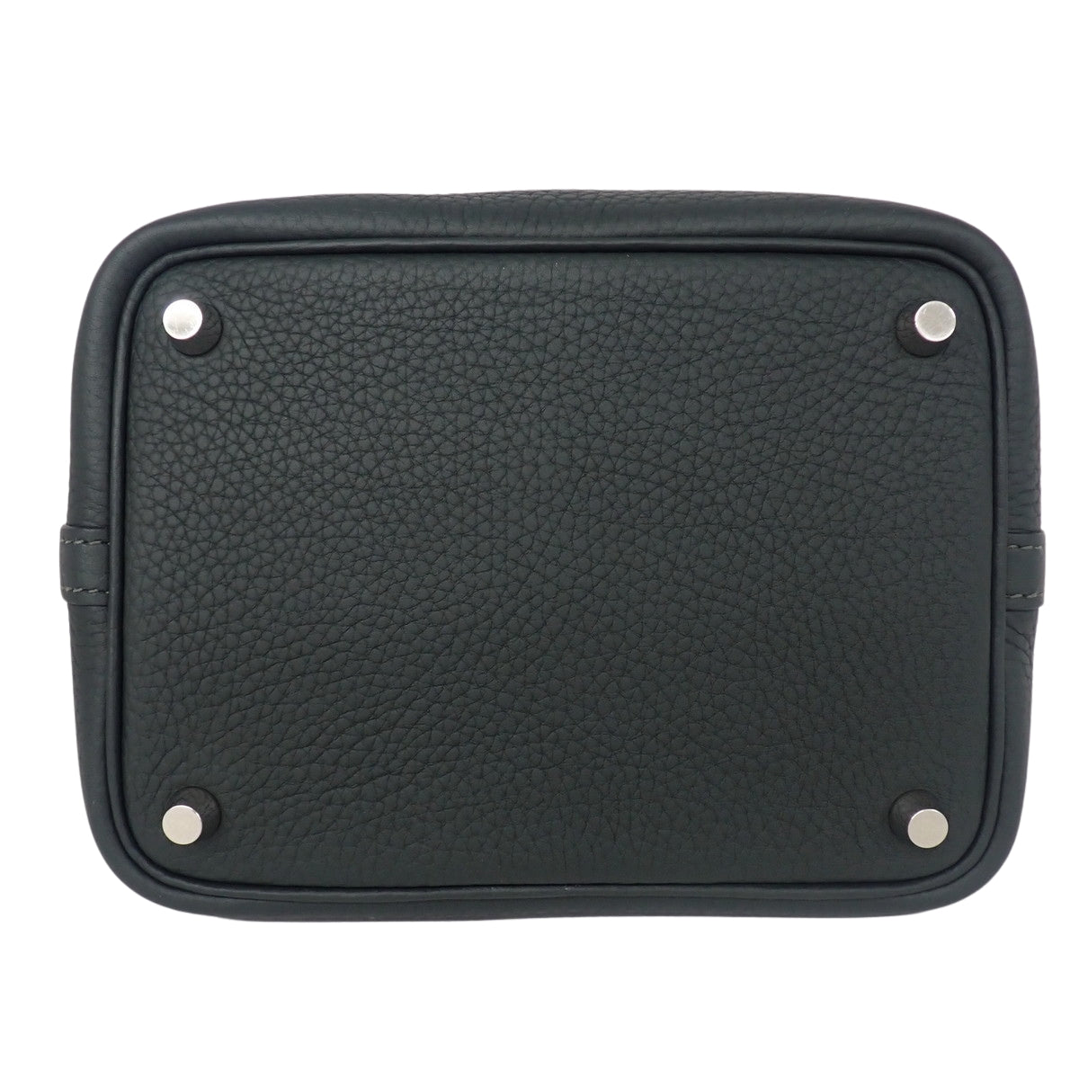 Picotin Lock PM, Taurillon Clemence, Palladium Hardware, Vert Fonce, Silver Hardware, W stamp