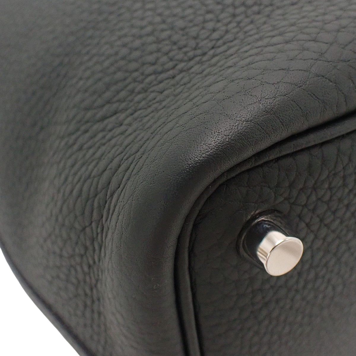 Picotin Lock PM, Taurillon Clemence, Palladium Hardware, Vert Fonce, Silver Hardware, W stamp