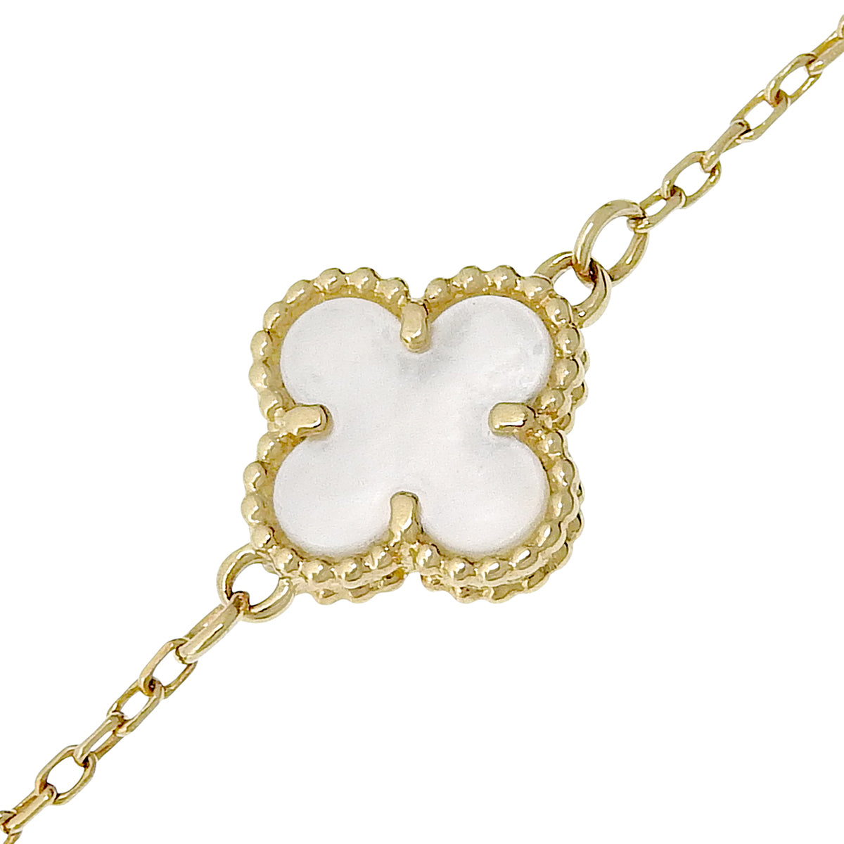 Sweet Alhambra bracelet, mother-of-pearl, yellow gold, 18K YG, 1.7g