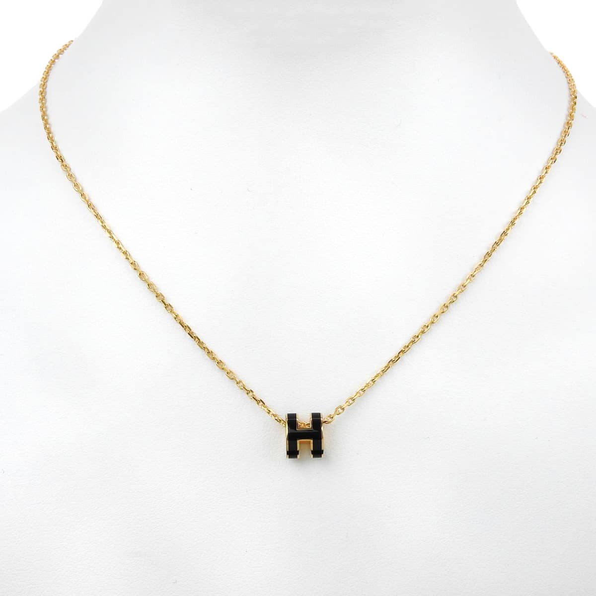 Mini Pop H pendant, metal with gold plating