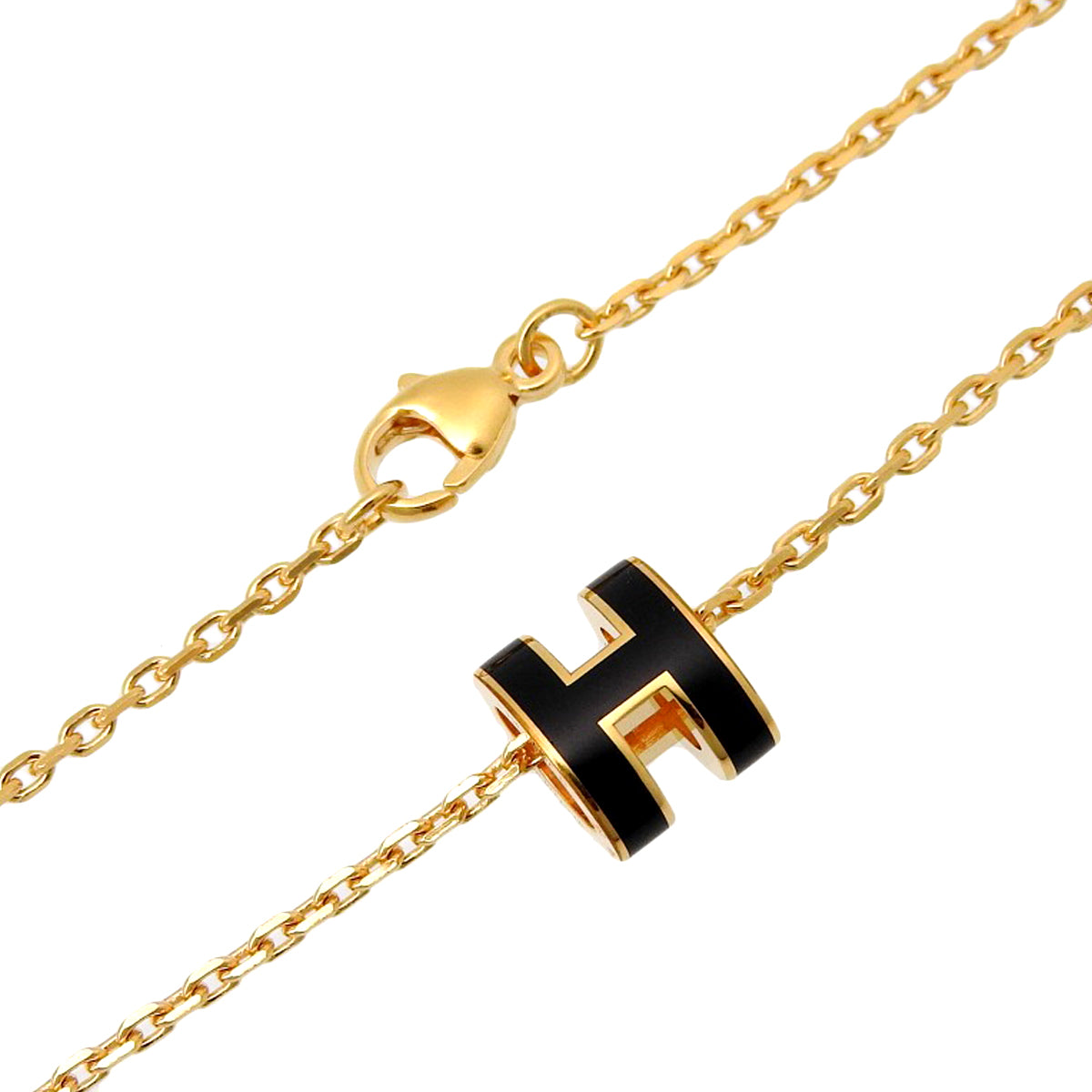 Mini Pop H pendant, metal with gold plating