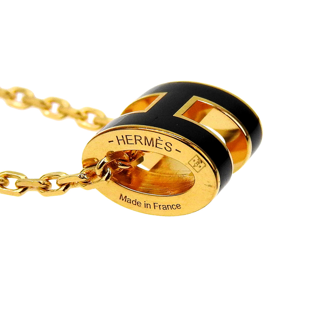 Mini Pop H pendant, metal with gold plating