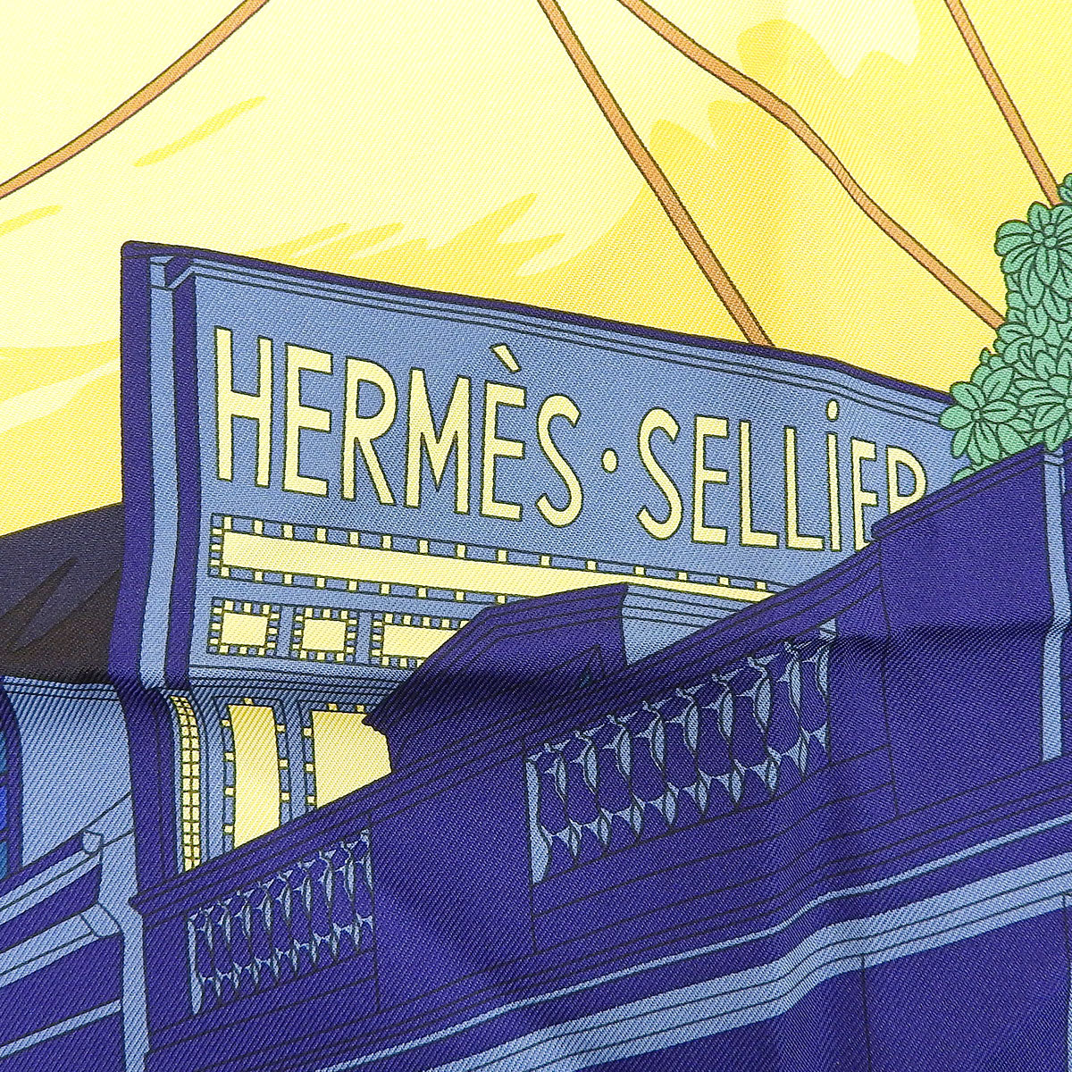 Hermes Flagship エルメス・フラッグシップ カレ90 シルク マリンフォンセ ジョーヌ H00091S 06
