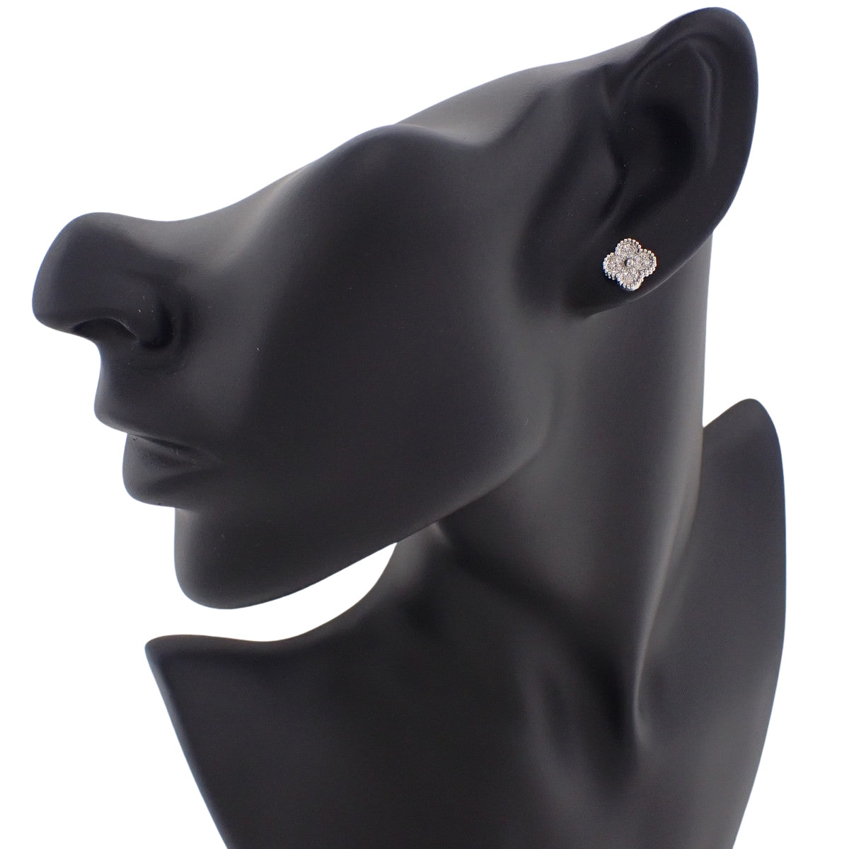 Sweet Alhambra Earrings, Diamonds, White Gold, K18WG, 3.3g