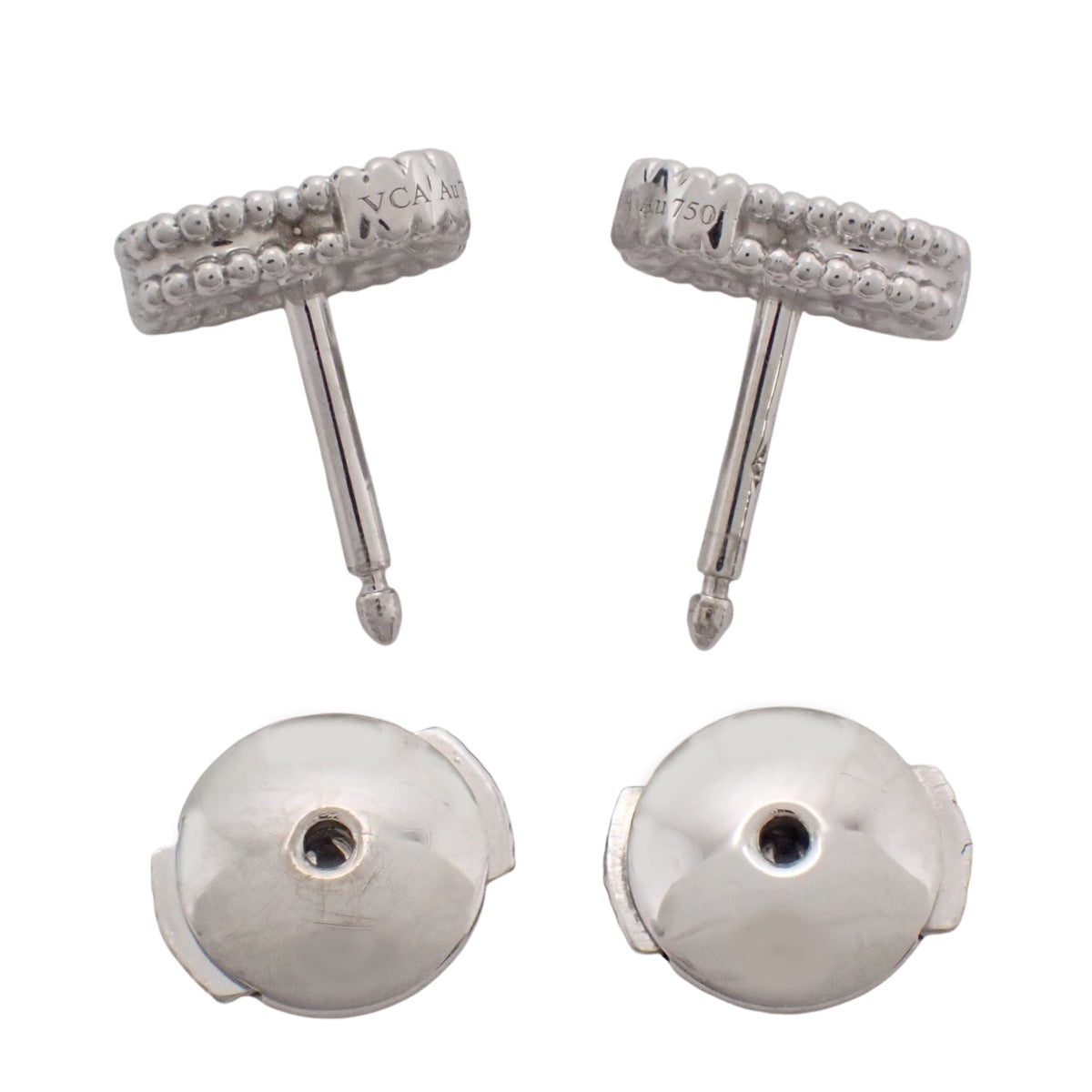 Sweet Alhambra Earrings, Diamonds, White Gold, K18WG, 3.3g