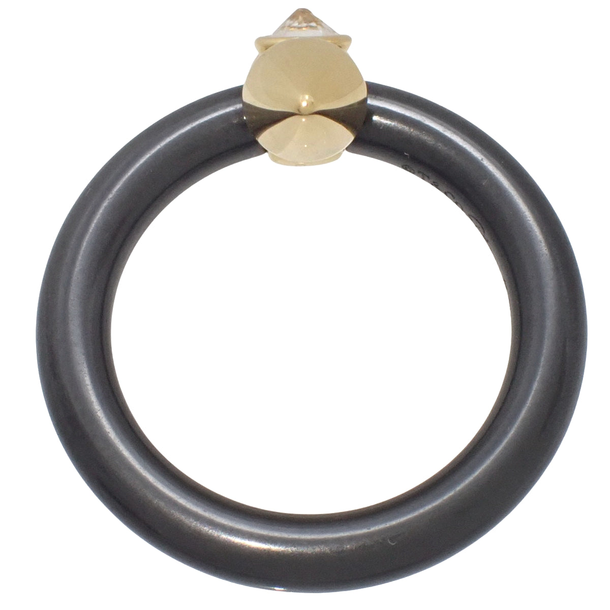Titan Diamond Ring D0.18 Titanium TI Yellow Gold K18YG Size 15 (US 7) 6.9g