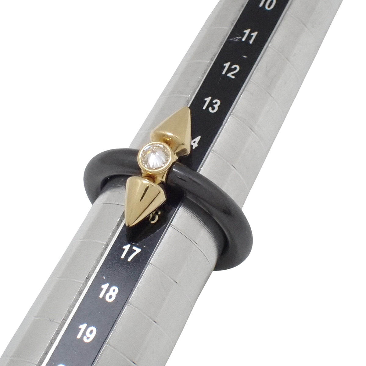 Titan Diamond Ring D0.18 Titanium TI Yellow Gold K18YG Size 15 (US 7) 6.9g
