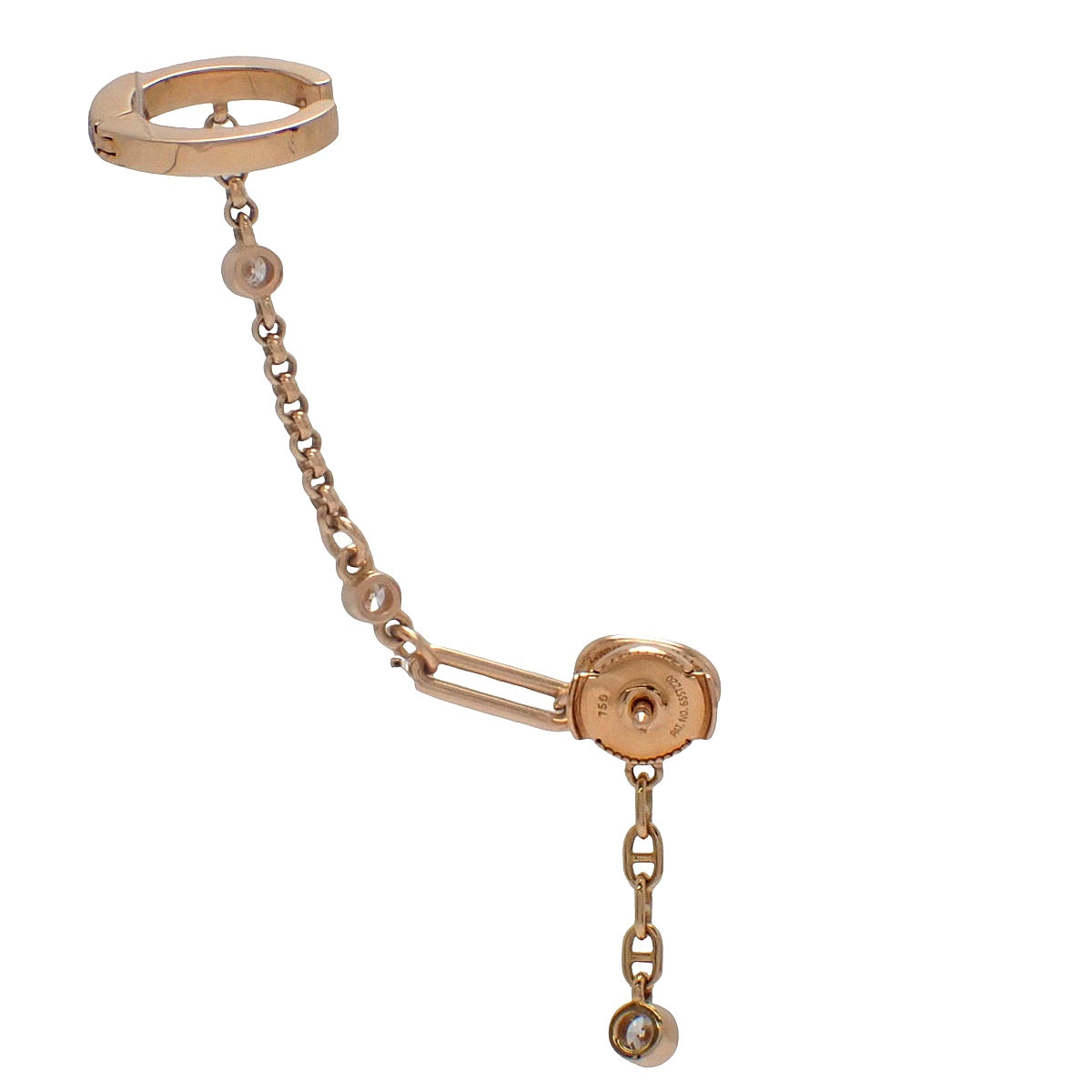 シェーヌダンクル カオス シングルピアス 左 ダイヤモンド D0.1 K18PG 4.6g