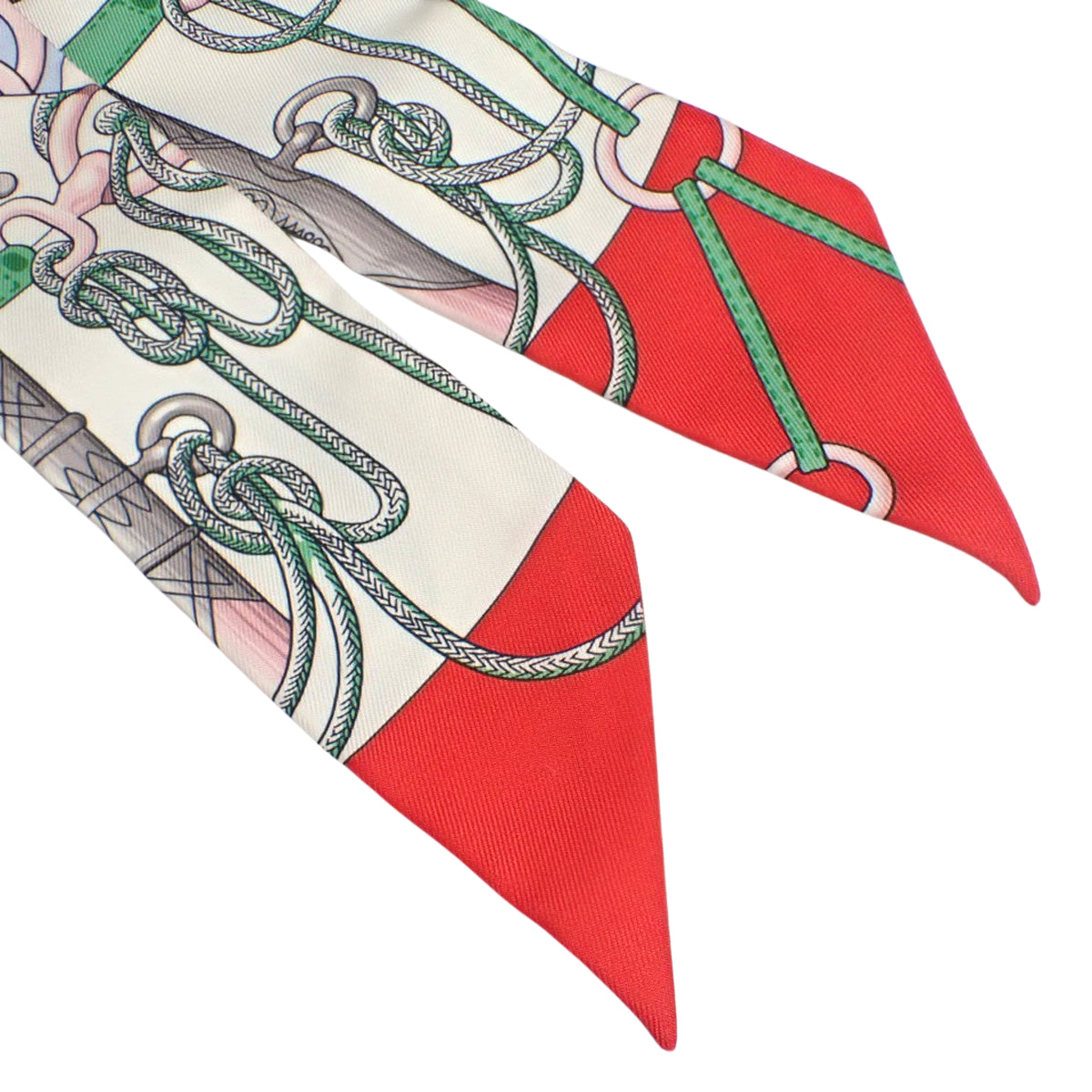 CLIQUETIS Twilly Silk Grenadine/White/Vert