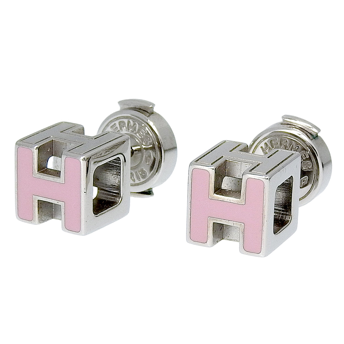 Cubic Zirconia H 方块耳钉 金属材质