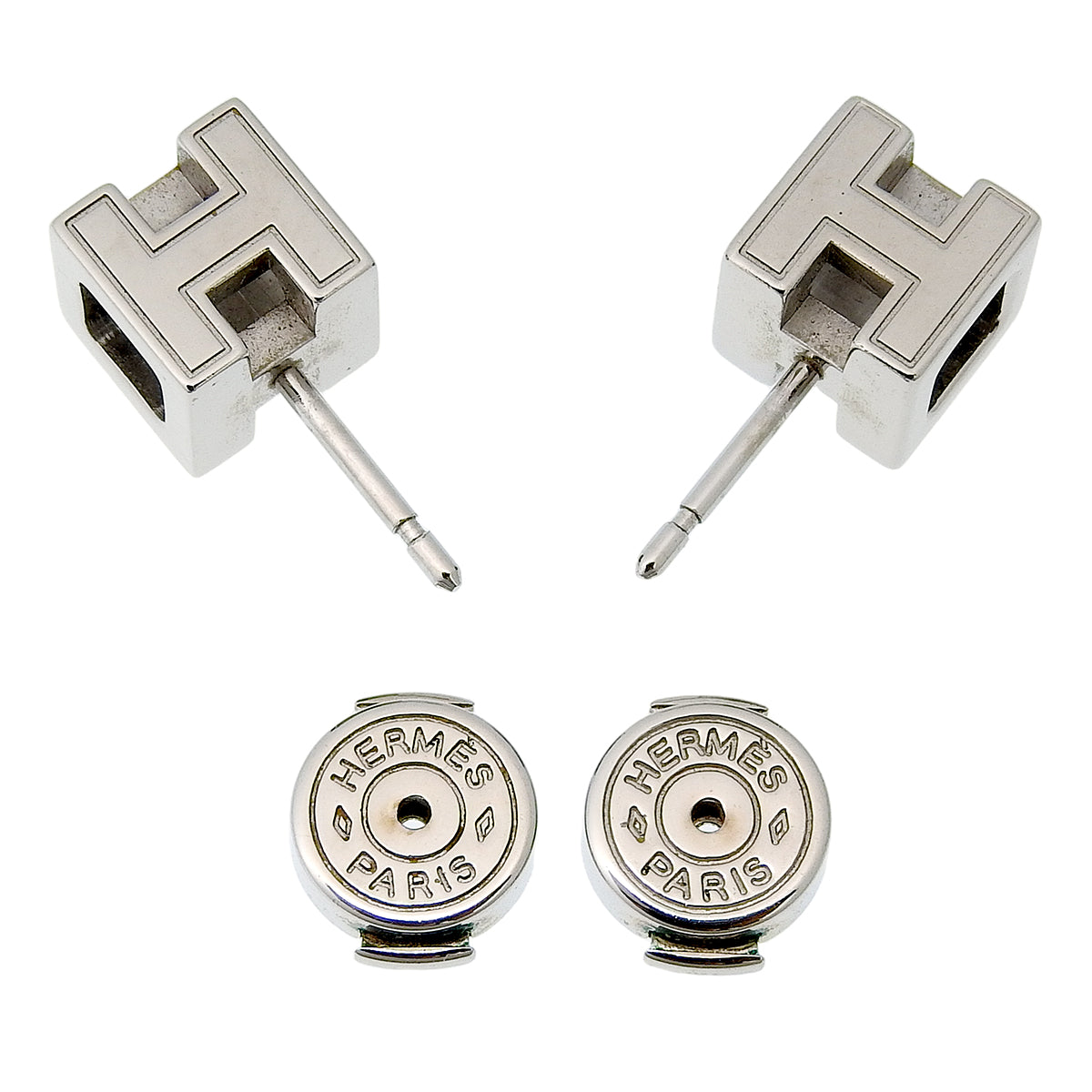 Cubic Zirconia H 方块耳钉 金属材质