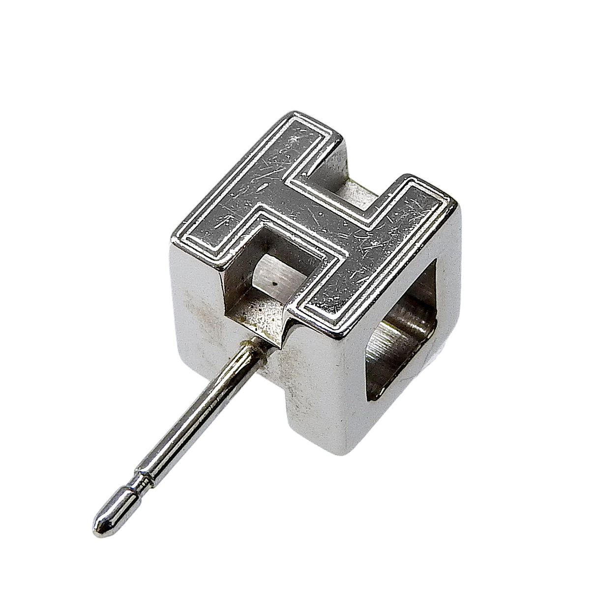 Cubic Zirconia H 方块耳钉 金属材质