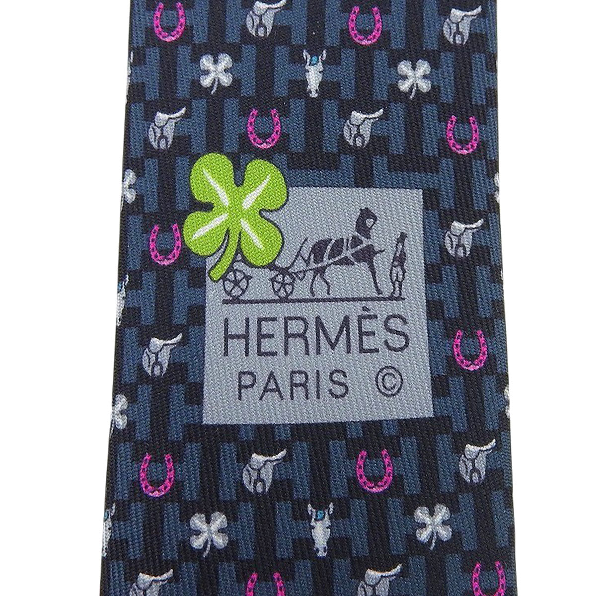 Hermès Rack silk twill tie