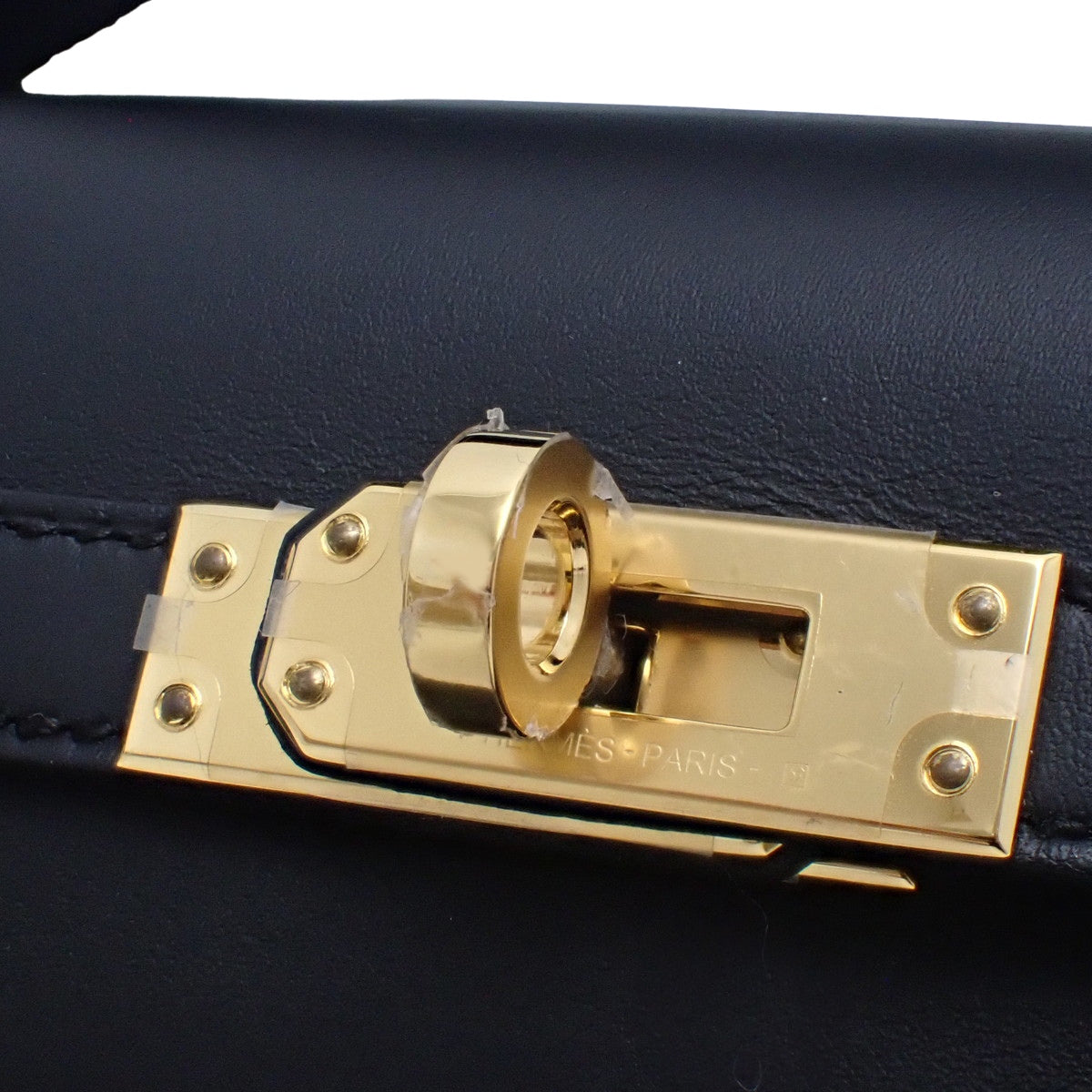 Pochette Kelly Veau Swift Black Gold Hardware W stamp