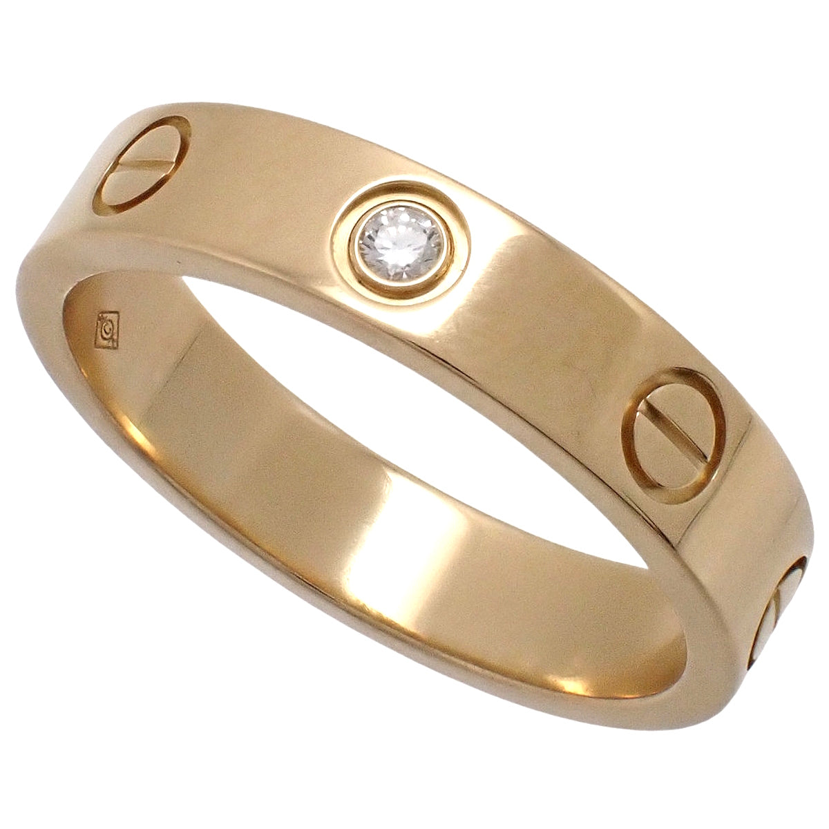 LOVE戒指 小型款 镶钻 18K黄金 51号 4.5克