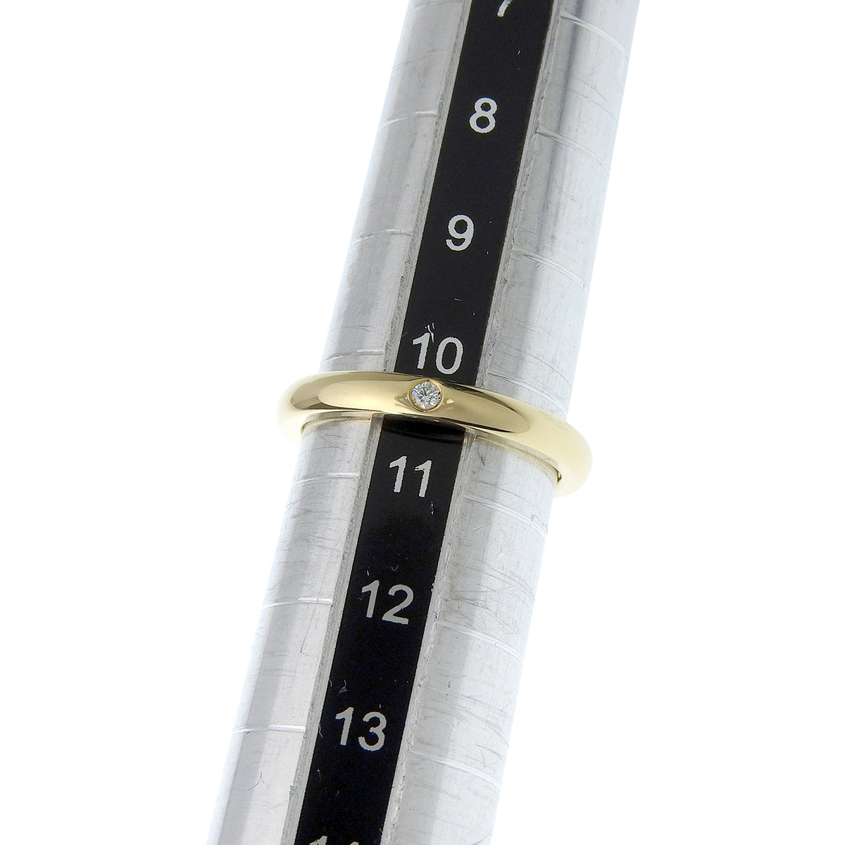 Stacking Band Ring, 18K Yellow Gold, Size 10.5 (50.5), 3.7g, 1 Diamond