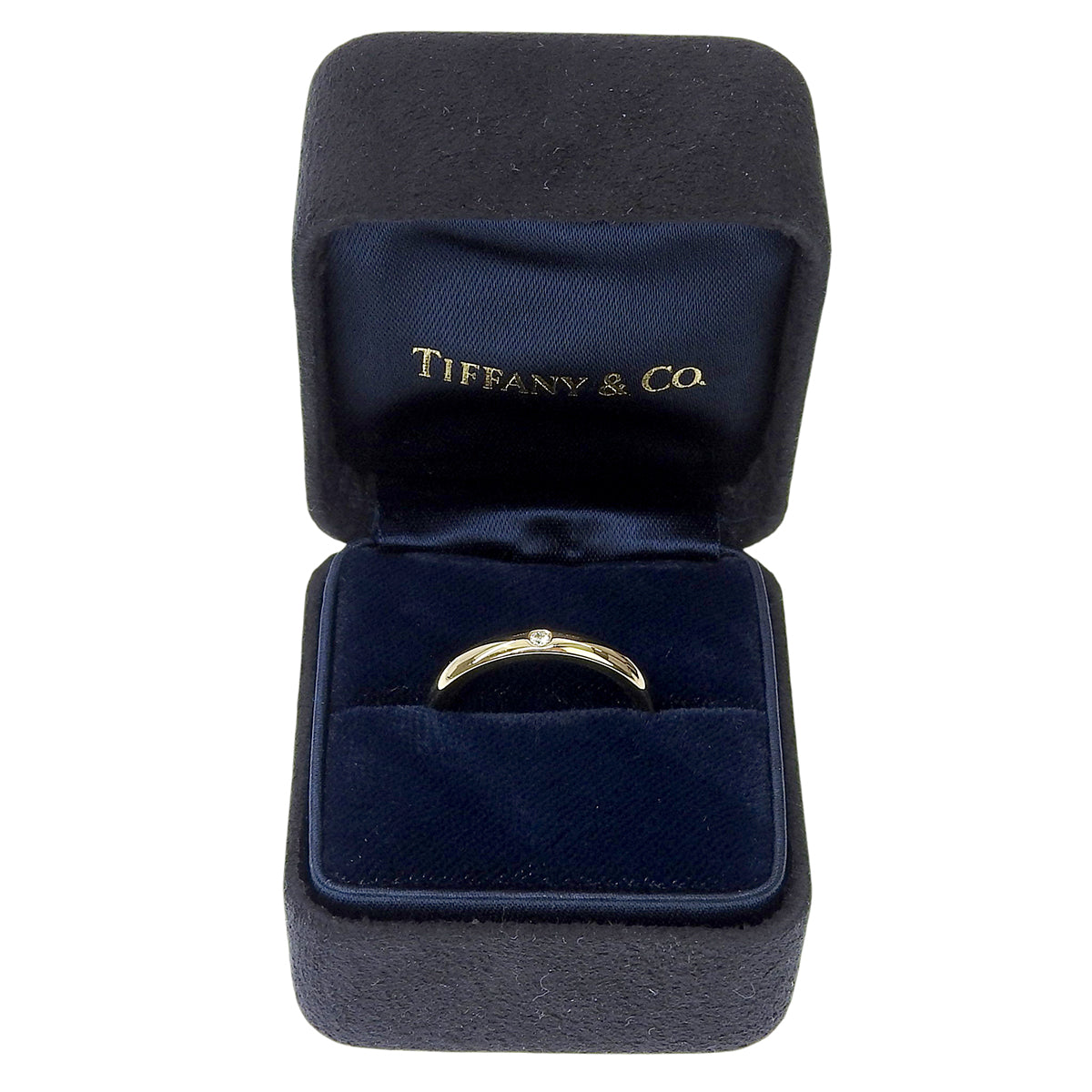 Stacking Band Ring, 18K Yellow Gold, Size 10.5 (50.5), 3.7g, 1 Diamond