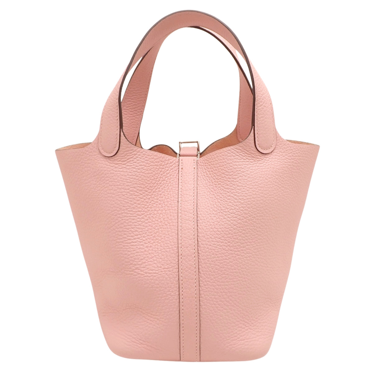Picotin Lock PM Taurillon Clemence Rose Sakura Silver Hardware B stamp