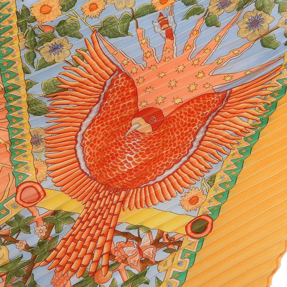 Axis Mundi The Axis of the World Pleated Carré 140 Silk