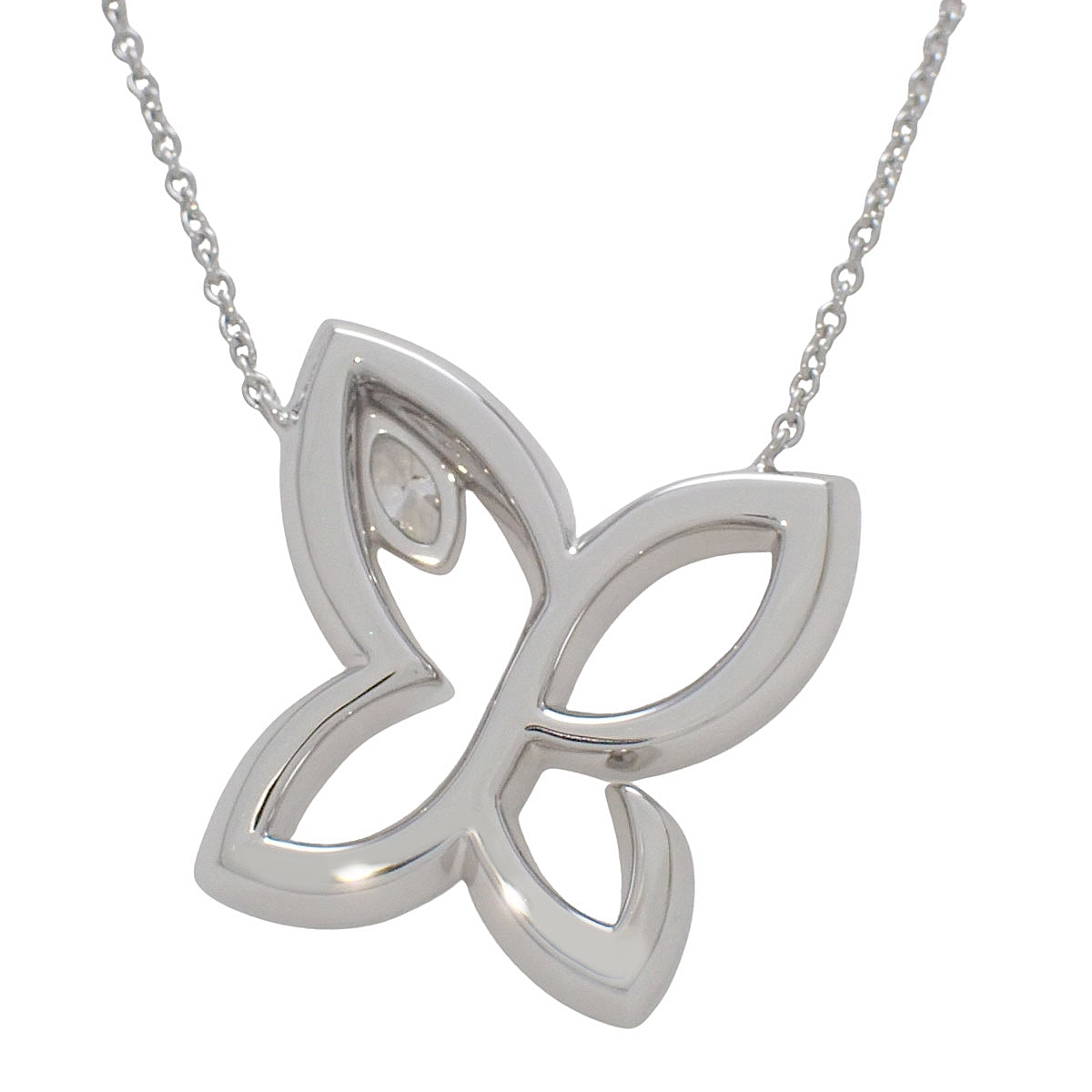 Infinite Lily Cluster Pendant with Diamonds, Platinum Pt950, 13.0g