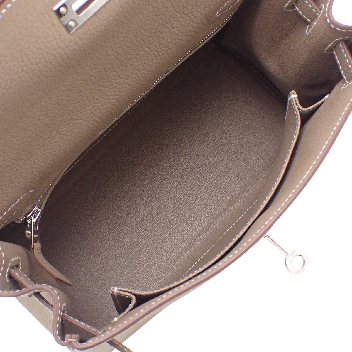 【新品】ケリー25(内縫い) G刻印 トゴ エトゥープ/エトープ シルバー金具