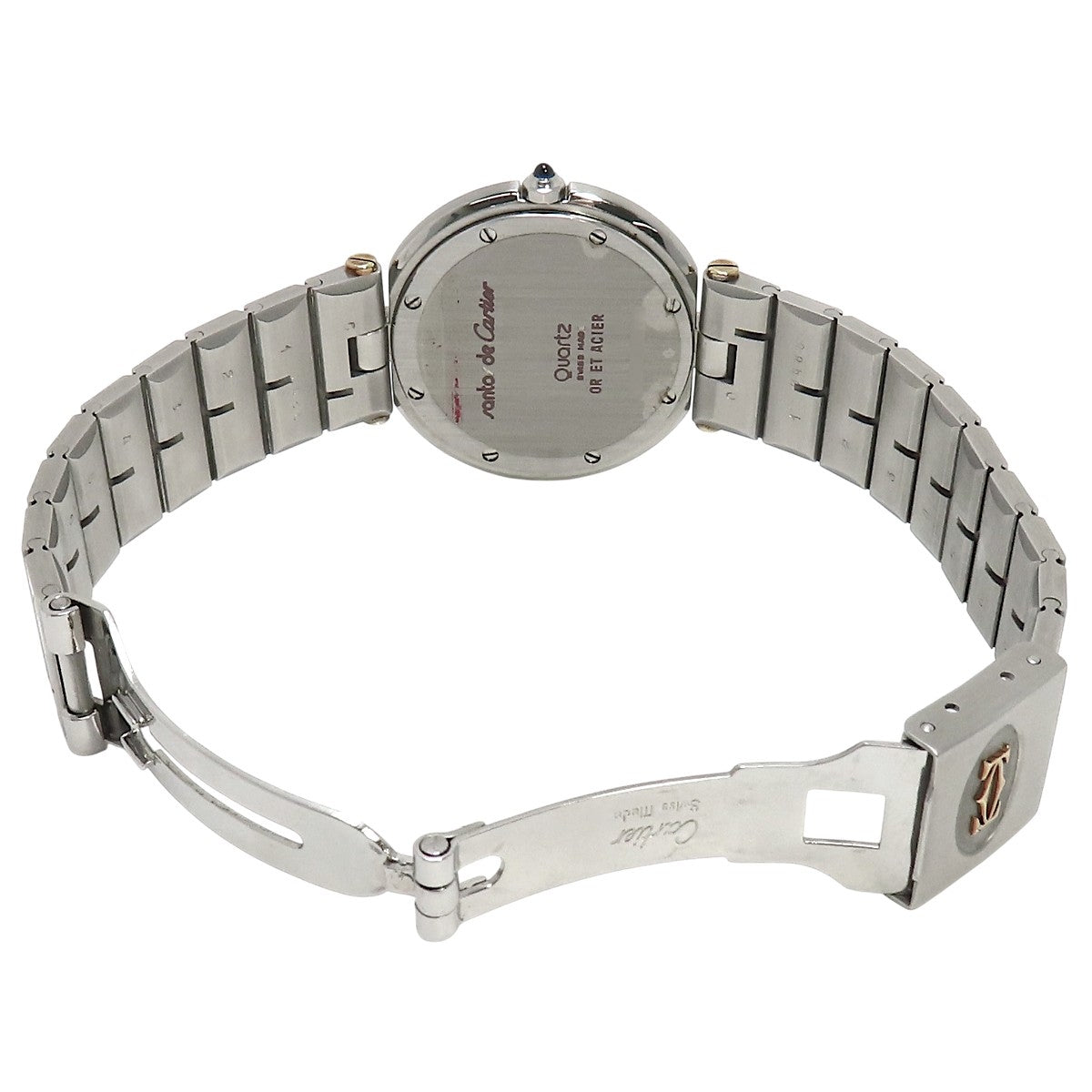 Santos Vendome LM YG/SS White Quartz Ladies'