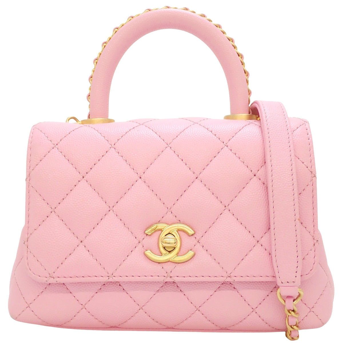 Matelassé Coco Handle XXS Caviar Skin Pink