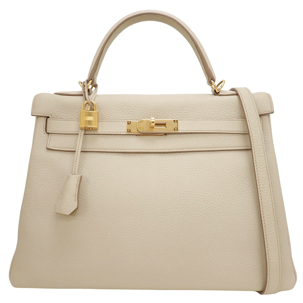 Kelly 32 (Retourne) Togo Clemence Beton Gold Hardware A Stamp