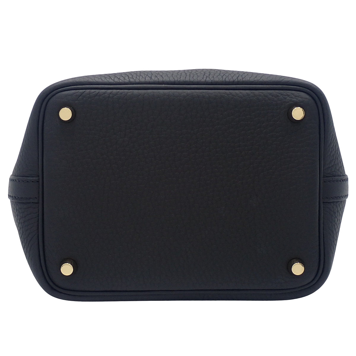 Picotin Lock PM Taurillon Clemence Black Gold Hardware K stamp