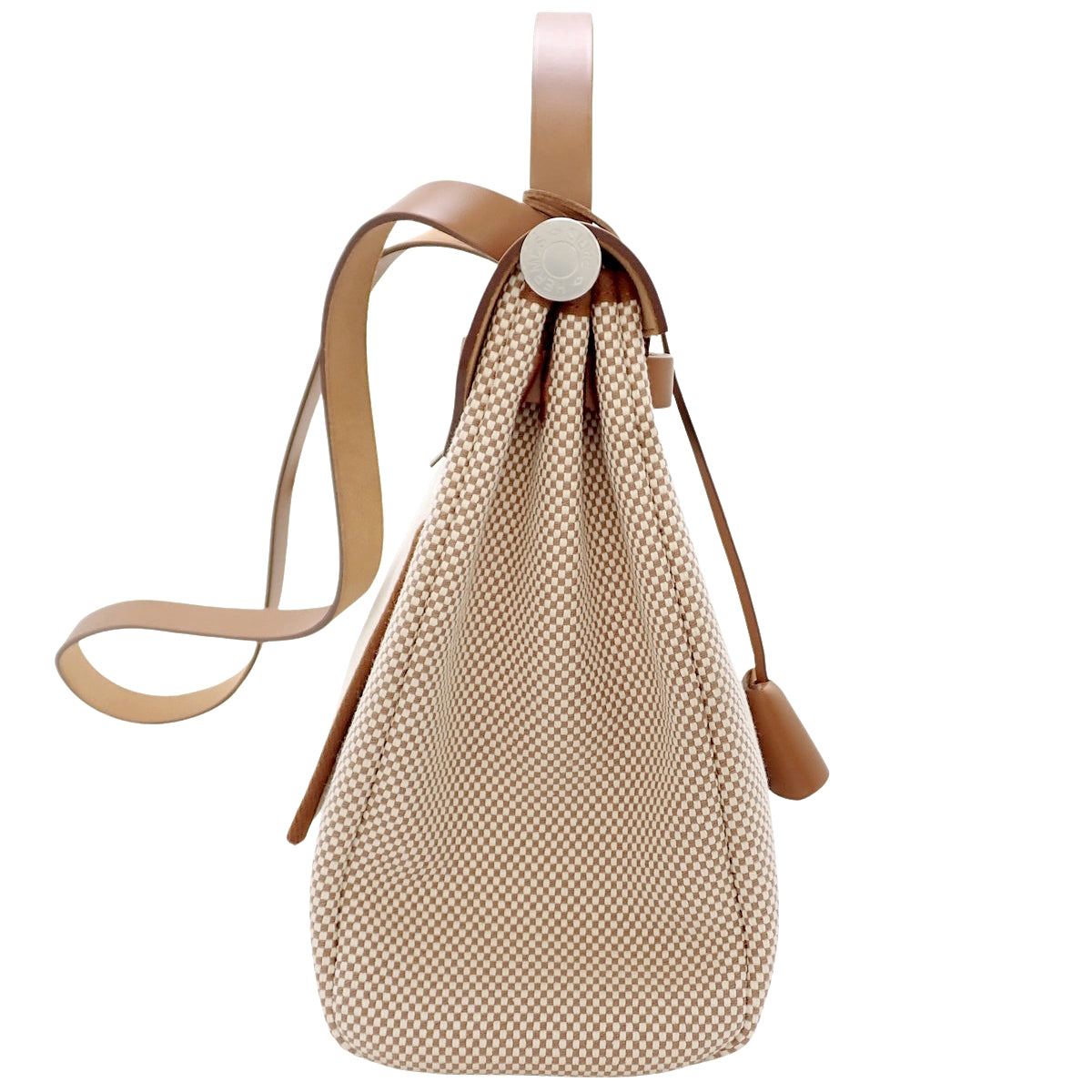 Herbag Zip PM retourné Toile GM Vache Hunter Natural Silver Hardware B stamp