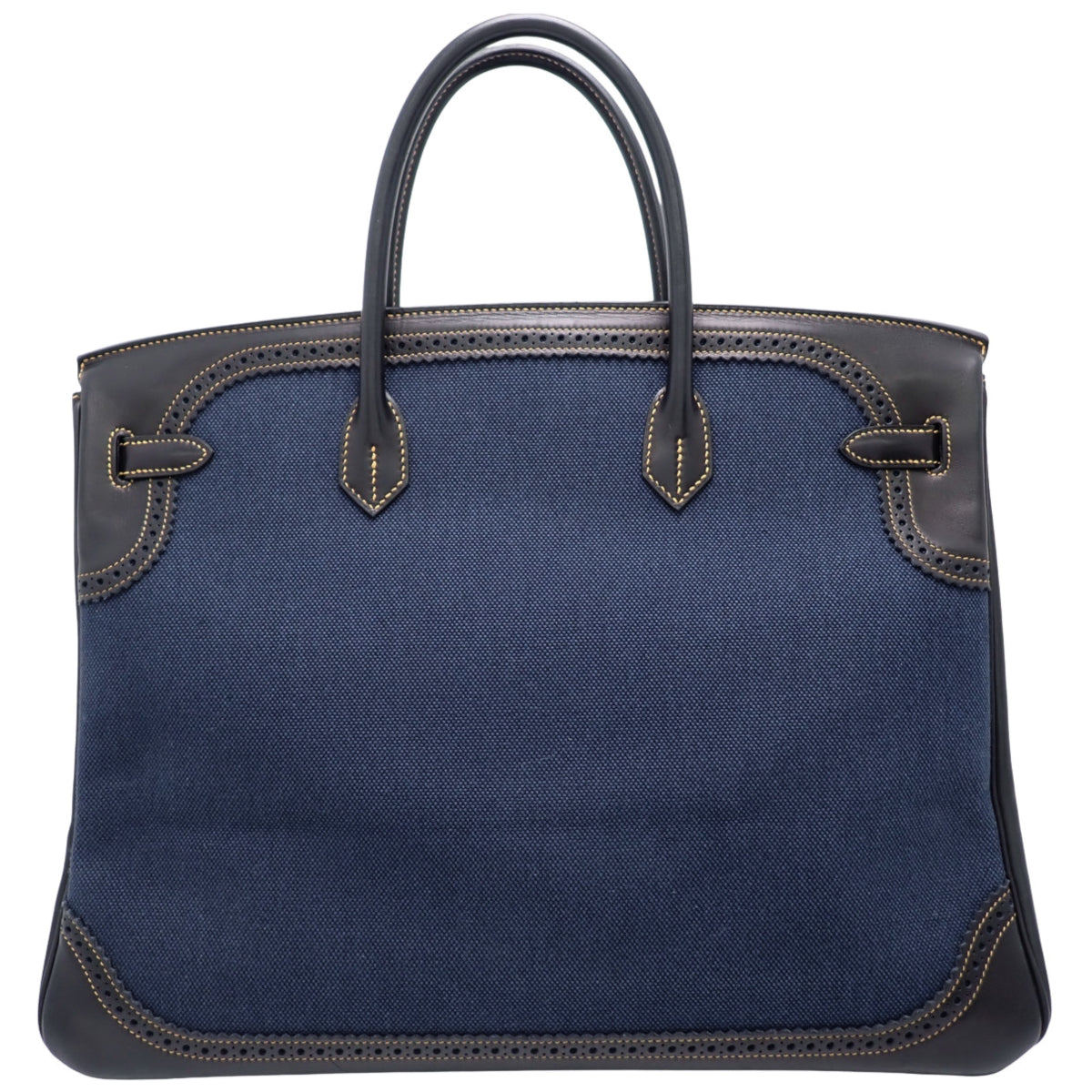 Birkin 40 Gillies Evercalf Toile H Palladium Hardware Denim Fonce Silver Hardware □Q Stamp