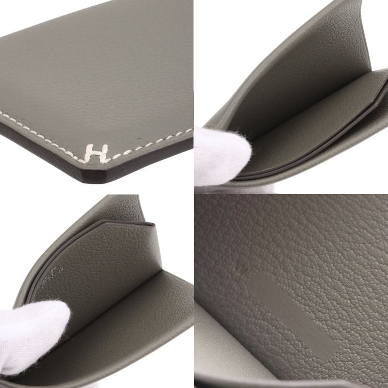 H Series card case Evercolor Gris Meyer W stamp