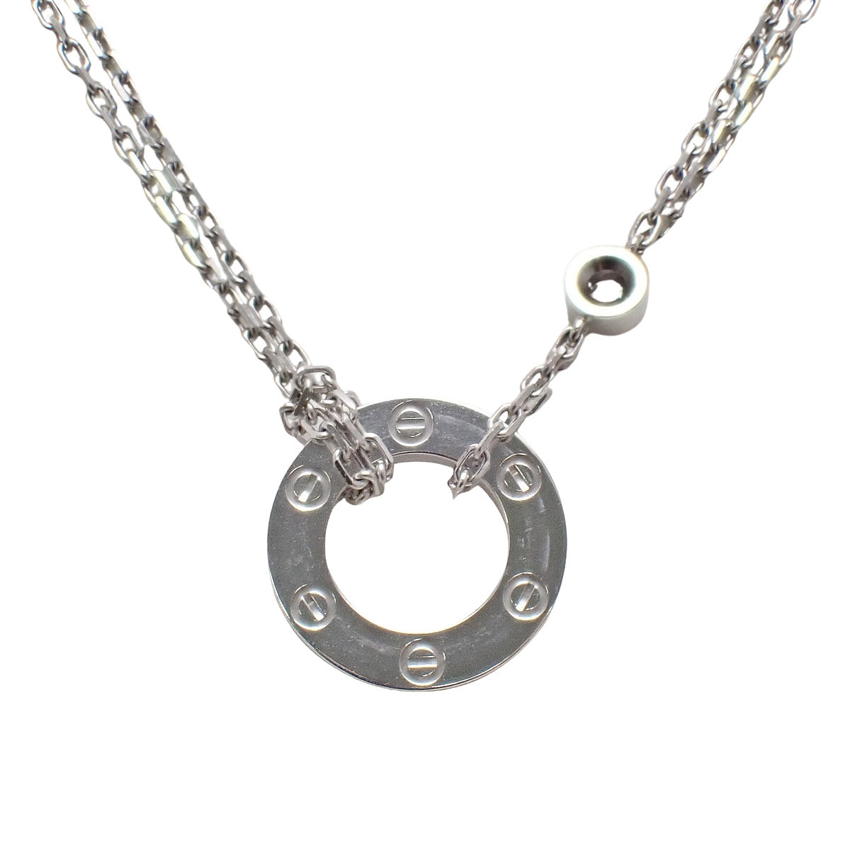 LOVE ネックレス ダイヤモンド ホワイトゴールド K18WG 6.8g
