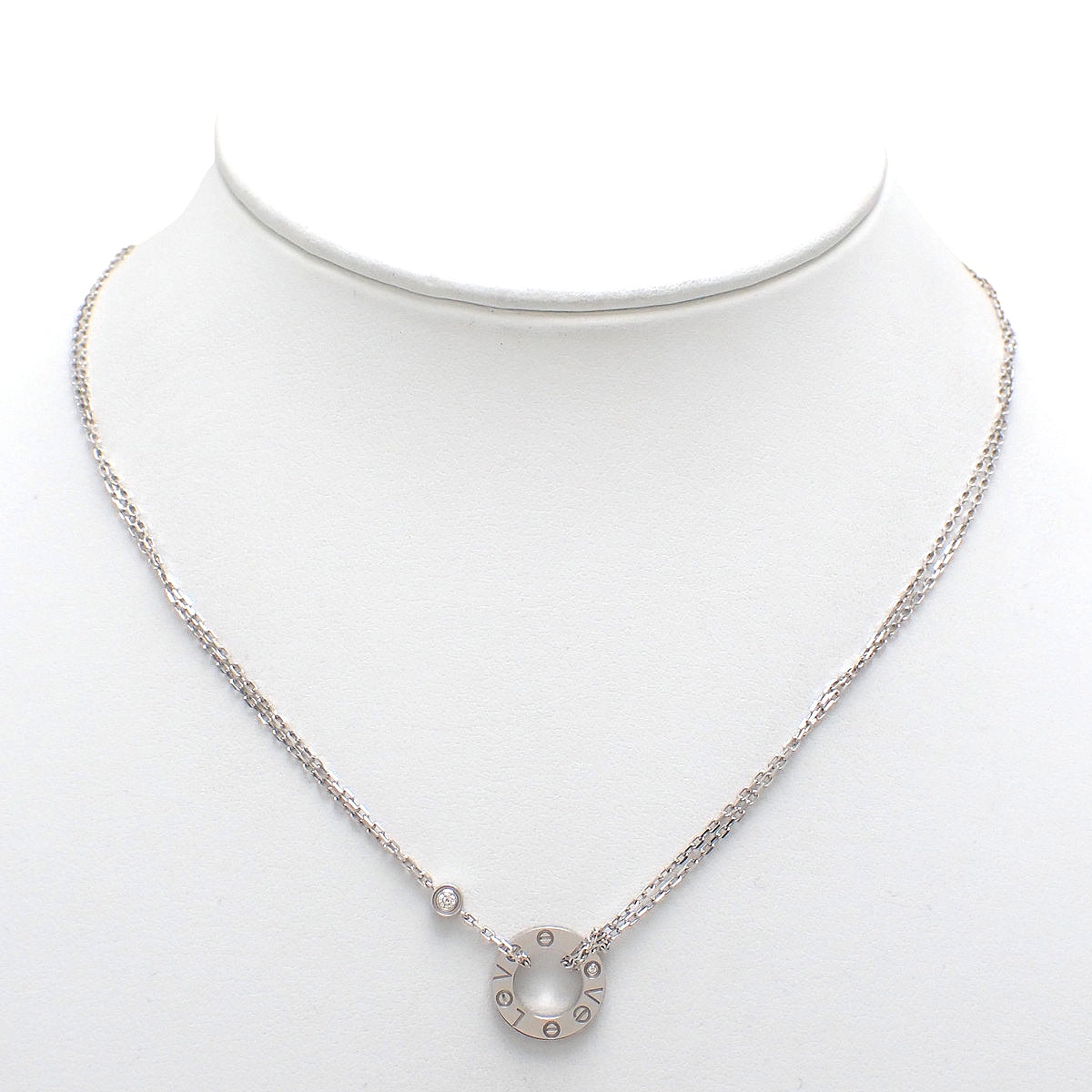 LOVE Necklace Diamond K18WG 6.8g