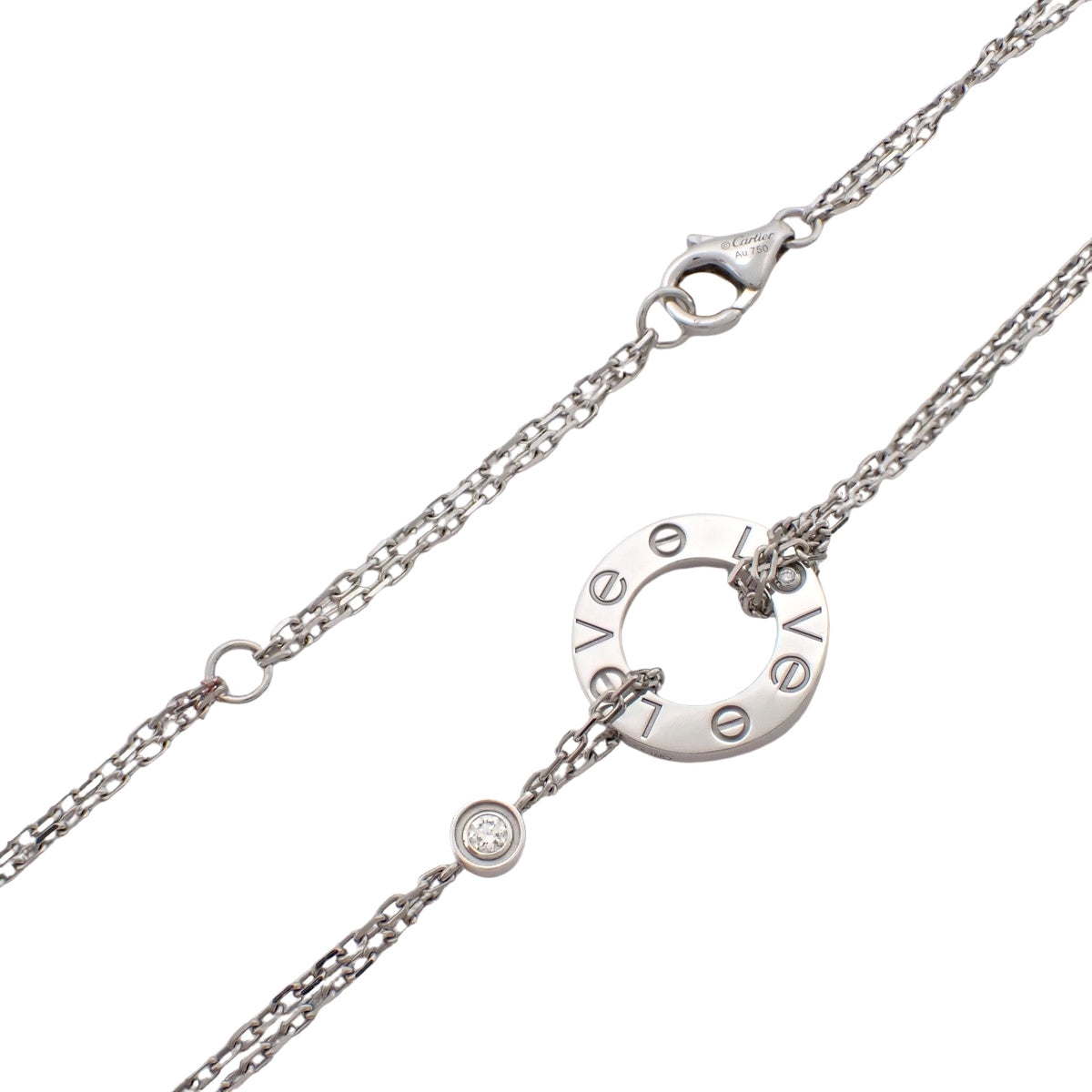 LOVE Necklace Diamond K18WG 6.8g