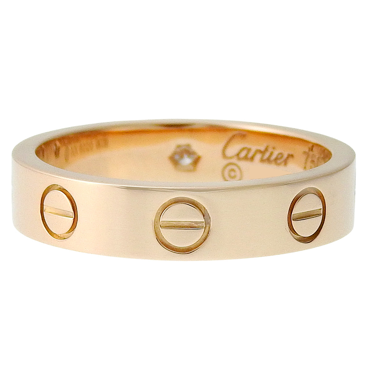 LOVE ring, small model, 1 diamond, 18K rose gold, size 49, 4.1g, 1PD