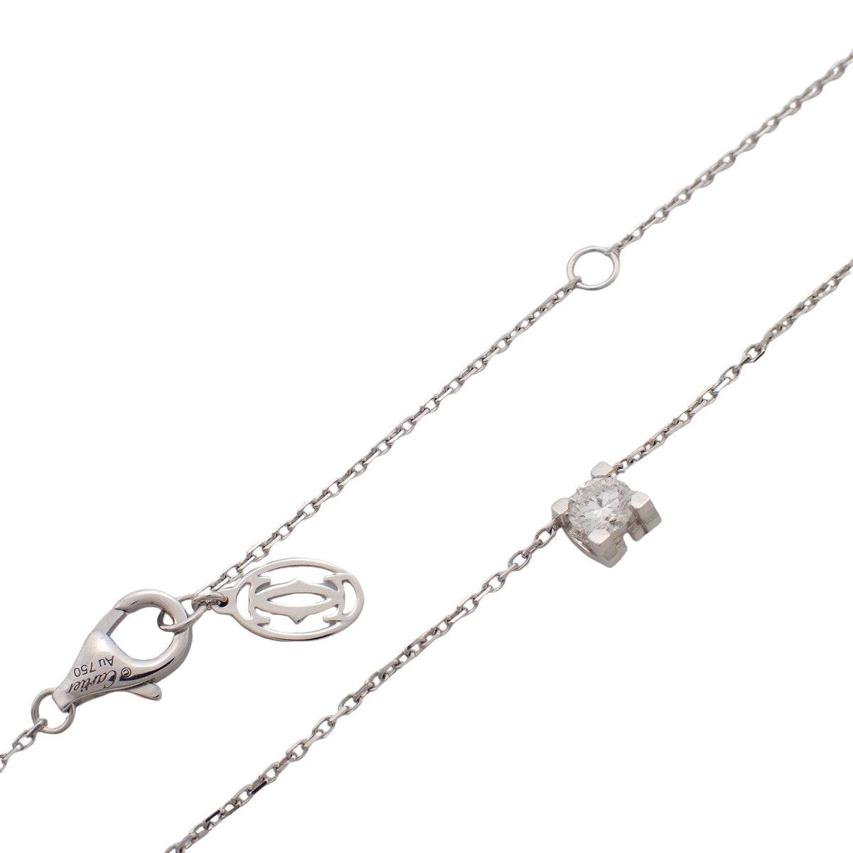 C de Cartier Necklace Diamond D0.18 White Gold K18WG 2.3g