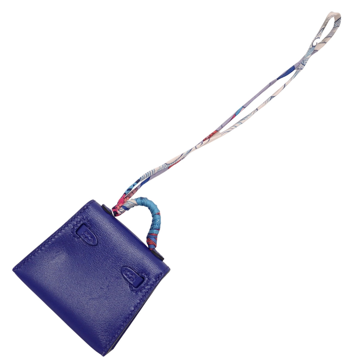Kelly Twilly Charm Tadelakt Silk Bleu Électrique Silver Hardware Z stamp