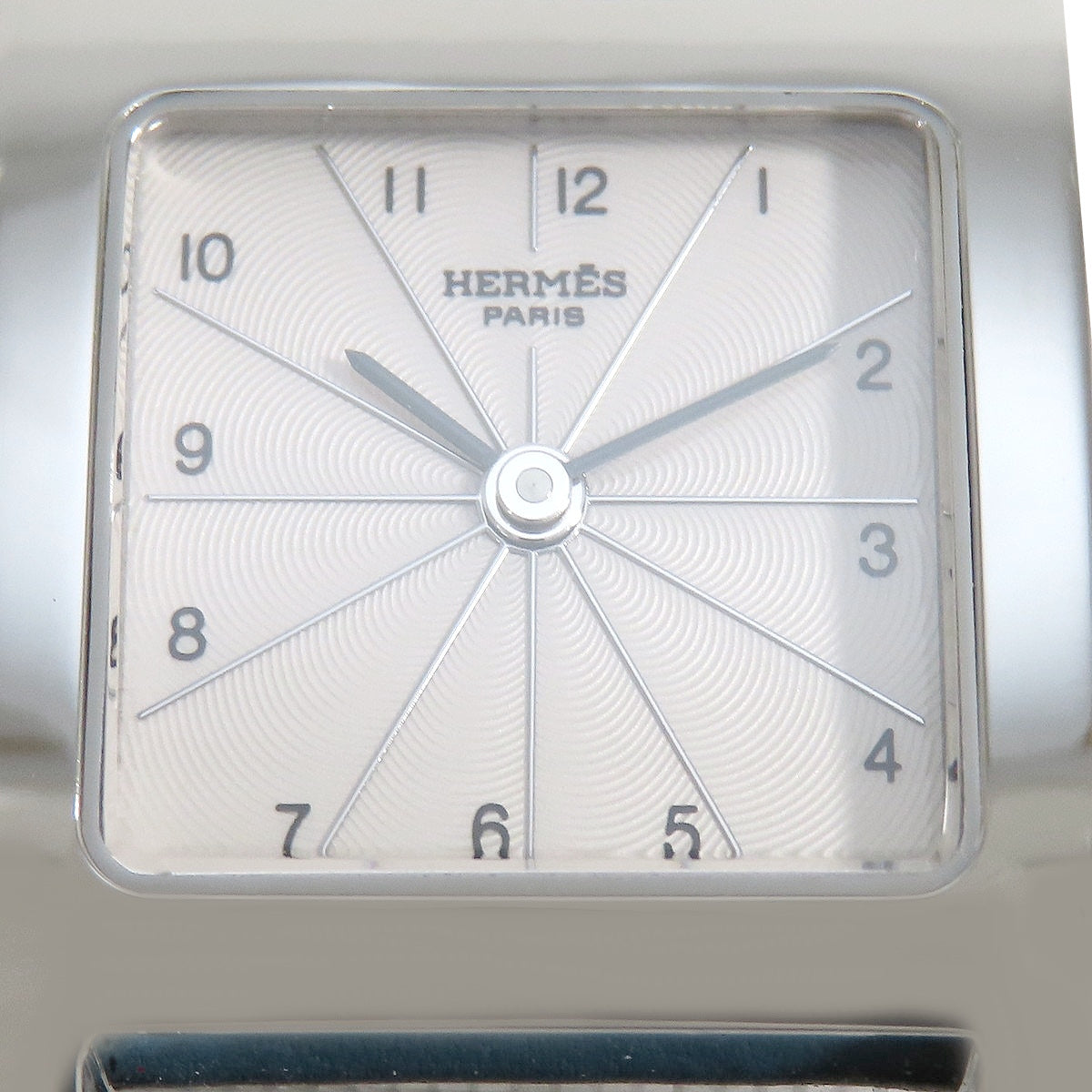 HERMES H Watch HH1.210 SS/Leather Ivory Quartz Ladies'