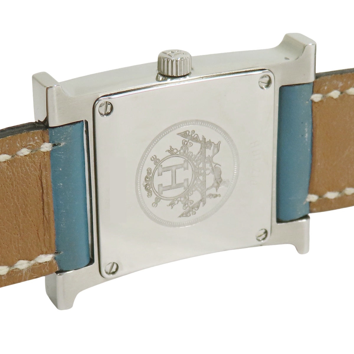 HERMES H Watch HH1.210 SS/Leather Ivory Quartz Ladies'