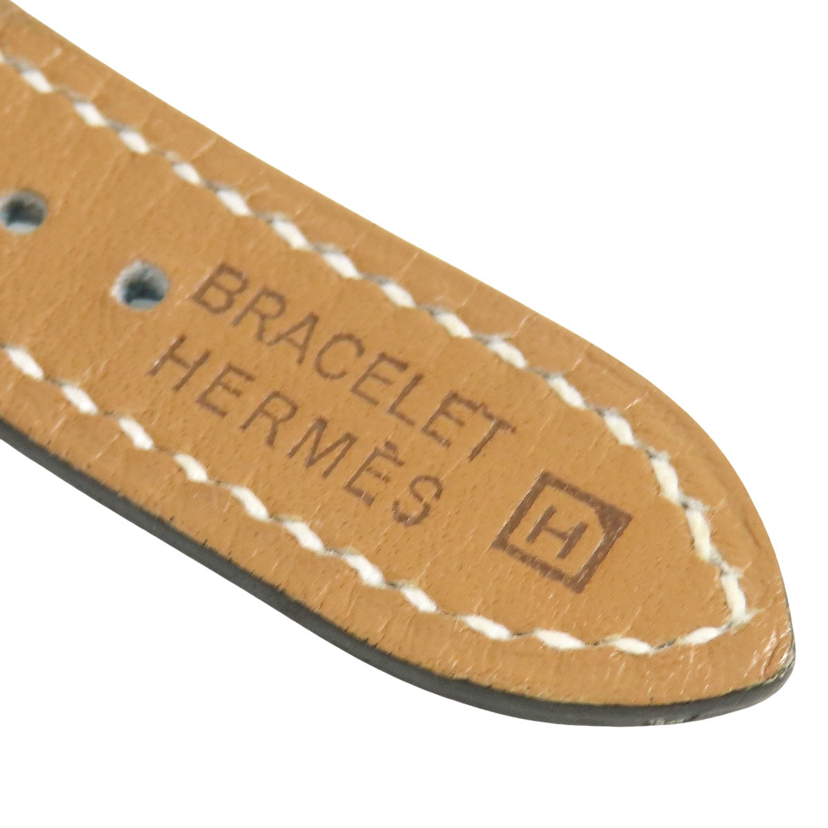 HERMES H Watch HH1.210 SS/Leather Ivory Quartz Ladies'