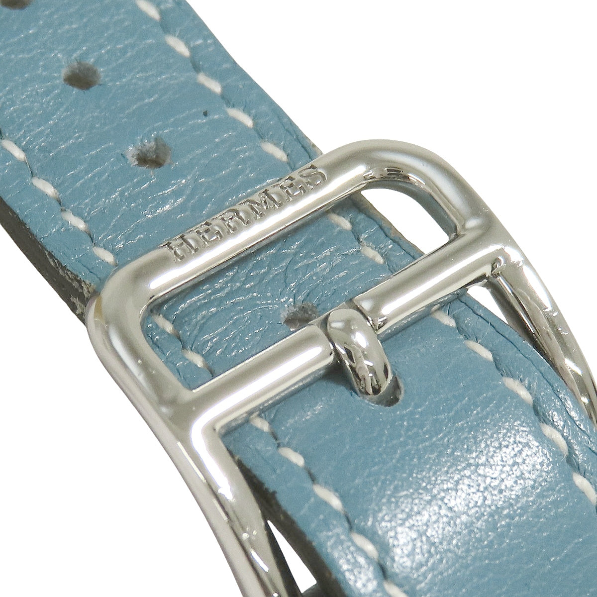 HERMES H Watch HH1.210 SS/Leather Ivory Quartz Ladies'