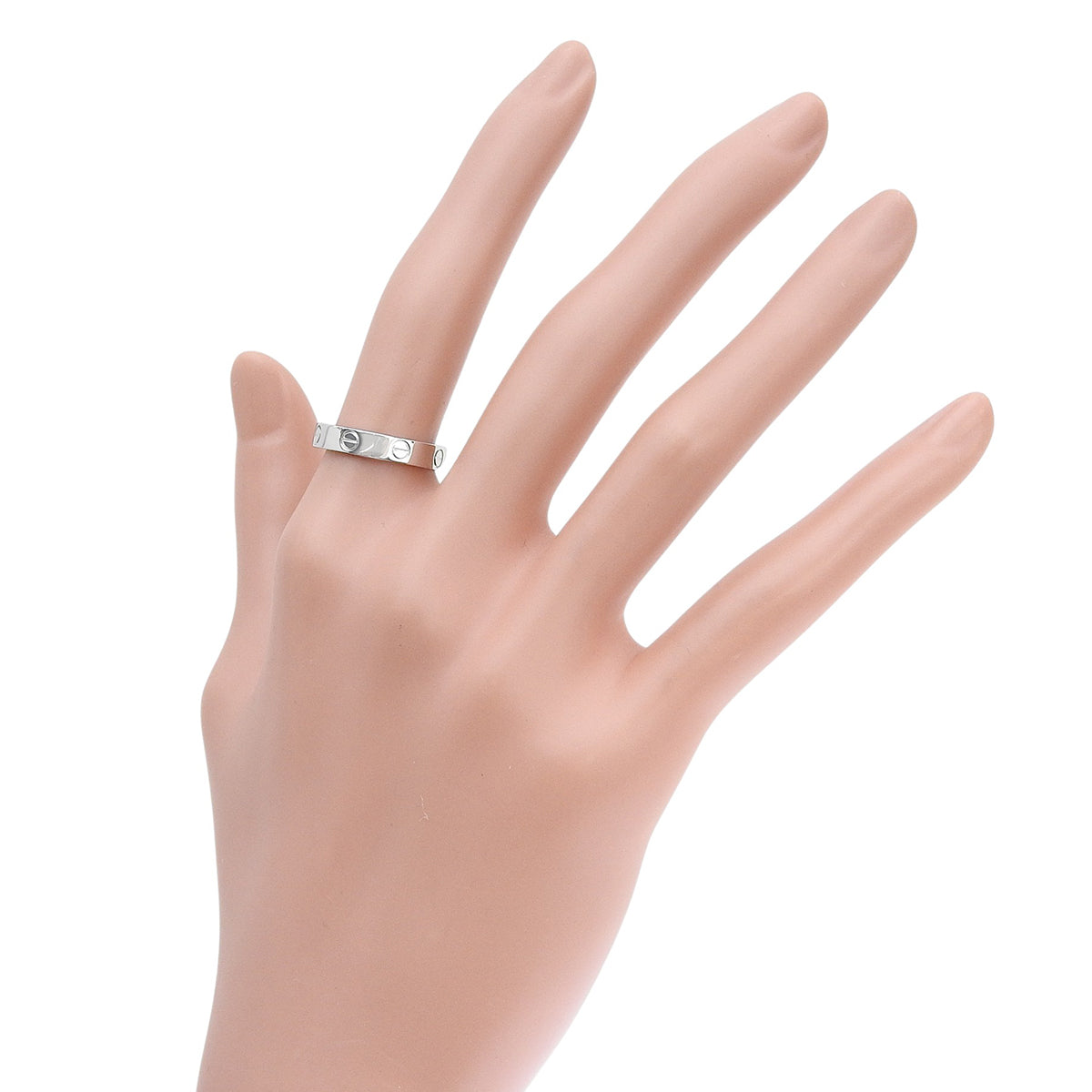 LOVE ring, small model, 1 diamond, 18K white gold, size 53, 4.2g