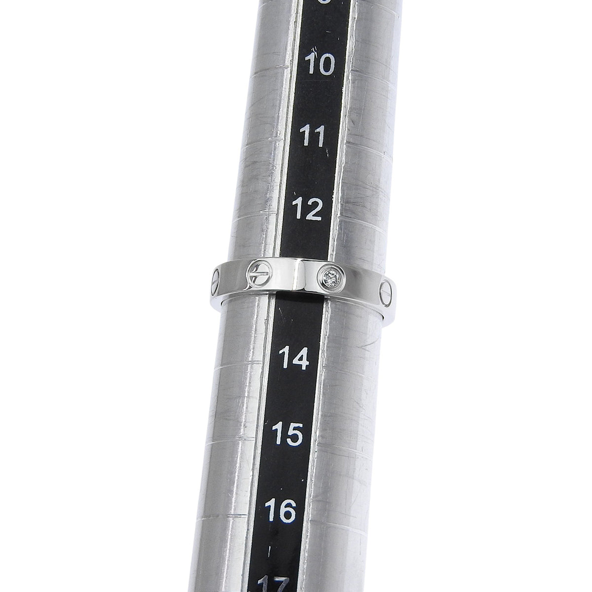 LOVE ring, small model, 1 diamond, 18K white gold, size 53, 4.2g
