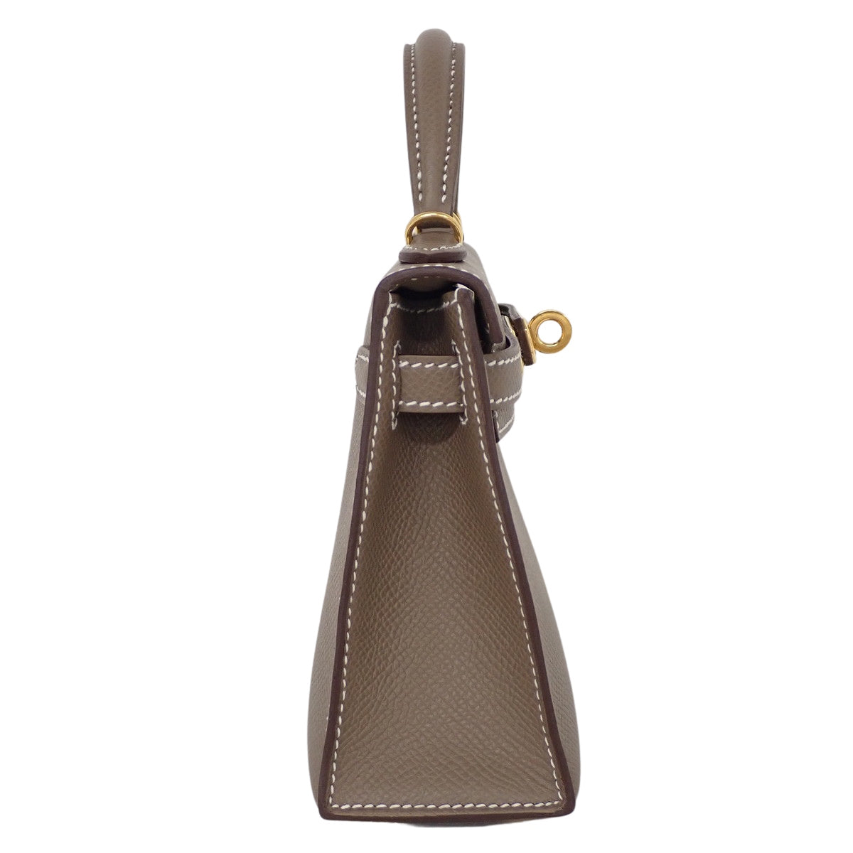 Mini Kelly 2, Veau Epsom, Etoupe/Etoupe, Gold Hardware, K stamp