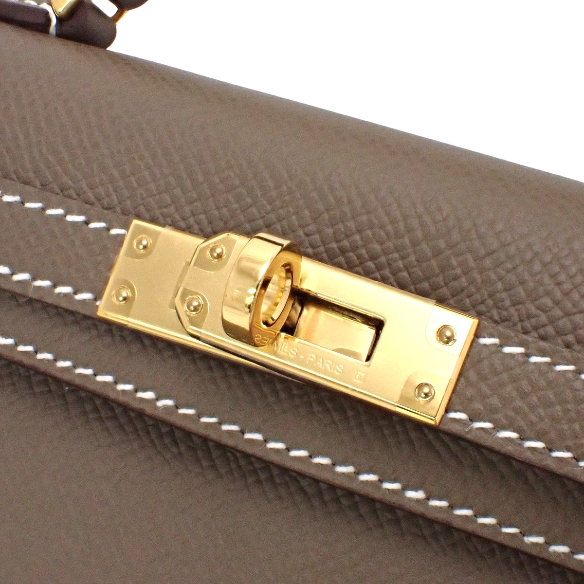 Mini Kelly 2, Veau Epsom, Etoupe/Etoupe, Gold Hardware, K stamp